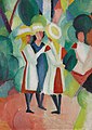 75 August Macke - Three girls in yellow straw hats I - Google Art Project uploaded by DcoetzeeBot, nominated by Andrew J.Kurbiko,  13,  0,  0