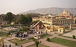 A number of stone structures resembling giant sundials and other measurement instruments.