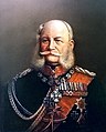 De stichter, Wilhelm I met de keten, driemaal een IJzeren Kruis (uit 1813 en tweemaal uit 1870) en versierselen van de Orde Pour le Mérite en de Hoge Orde van de Zwarte Adelaar.