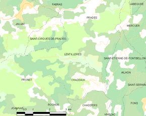 Poziția localității Lentillères