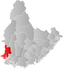 Lage der Kommune in der Provinz Agder