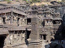 Kailasa temple, Ellora, the largest rock-cut Hindu temple.