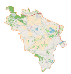 Mapa konturowa gminy Liszki, w centrum znajduje się punkt z opisem „Góra”