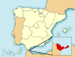 Ligging van Ceuta in Spanje