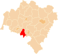 Lage des Landkreises Kamienna Góra in der Woiwodschaft Niederschlesien