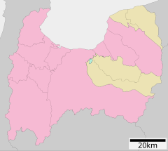 高岡市立川原小学校の位置（富山県内）