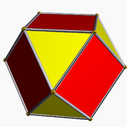 The cuboctahedron, cubohemioctahedron, and octahemioctahedron.