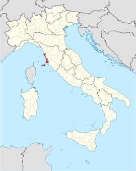 Poloha provincie Livorno v rámci Talianska (klikacia mapa)