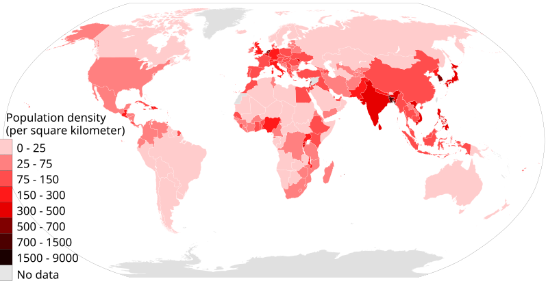 File:Population density countries 2017 world map, people per sq km.svg