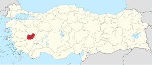 Location of Uşak Province in Turkey