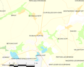 Mapa obce Rosnay-l’Hôpital