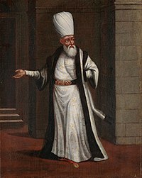 Jean-Baptiste Vanmour'un 18. yüzyılda çizdiği yağlıboya tablosunda bir Yeniçeri ağası.