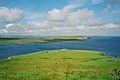 Ruined St Mary's chapel and Aith Ness peninsula