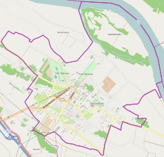 Mapa konturowa Ciechocinka, w centrum znajduje się punkt z opisem „Ciechocinek”