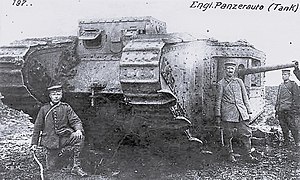 Mark-II-Panzer, April 1917 in der Nähe von Arras erbeutet