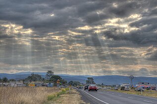 Crepuscular rays in Queensland, Australia.