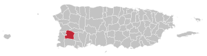 Map of Puerto Rico highlighting San Germán Municipality
