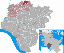 Elhelyezkedése Schleswig-Holstein térképén