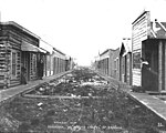 "White Chapel", prostitutionsstråket i Klondike City vid Dawson City cirka 1899.