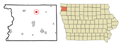 Location of Hull, Iowa