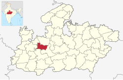 Location of Shajapur district in Madhya Pradesh