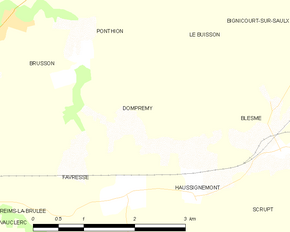 Poziția localității Dompremy