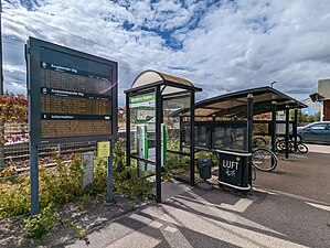 Cykelparkering och biljettautomat