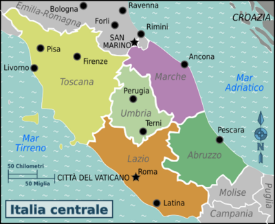 Mappa divisa per regioni