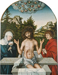 Lucas Cranach, o Velho, Pfirtscher Altarpiece: Christ as the Man of Sorrows, 1524, Augustiner Museum