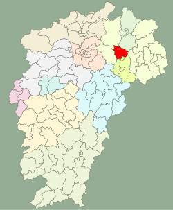 江西省中の万年県の位置