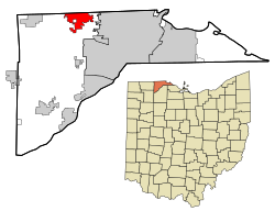 Location in Lucas County and the state of Ohio.