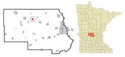 Location of Freeport within Stearns County, Minnesota