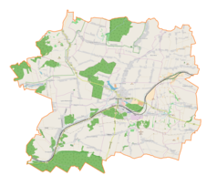 Mapa konturowa gminy Wolbrom, na dole nieco na lewo znajduje się punkt z opisem „Gołaczewy”