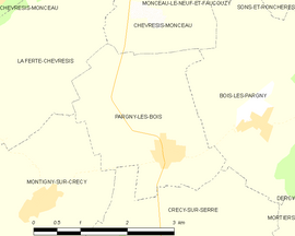 Mapa obce Pargny-les-Bois