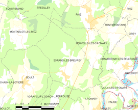 Mapa obce Sorans-lès-Breurey