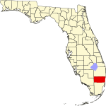 A state map highlighting Broward County in the southern part of the state. It is medium in size and shaped like a rectangle.