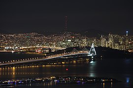 Skyline at night, view from Berkeley Hills (East)