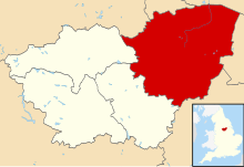 Doncaster shown within South Yorkshire