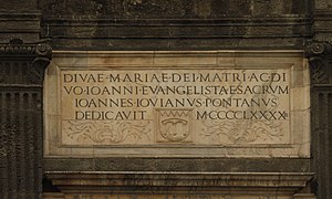 Inscription - Cappella Pontano - Naples - Italy 2015.JPG