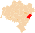 Lage des Landkreises Oława in der Woiwodschaft Niederschlesien