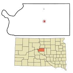 Location in Sully County and the state of South Dakota