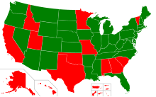 Sports betting legality in the US.svg