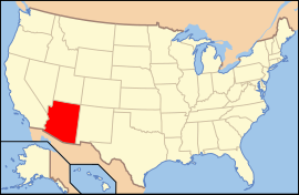Χάρτης των Ηνωμένων Πολιτειών με την πολιτεία Αριζόνα χρωματισμένη
