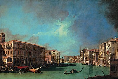 1725 Le Grand Canal près du pont du Rialto au nord Pinacoteca Giovanni e Marella Agnelli