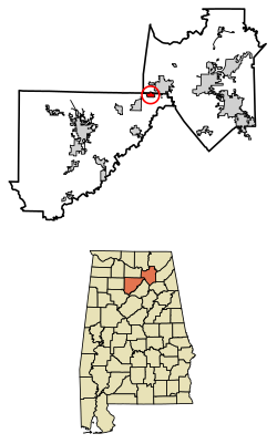 Location in Cullman and Marshall counties, Alabama