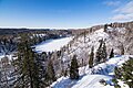 Le lac des Pères entièrement gelé en hivers, Québec