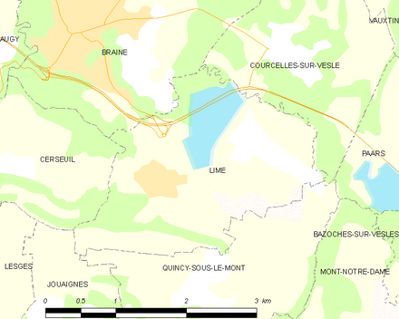 Carte des communes limitrophes