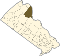 Location of Tinicum Township in Bucks County