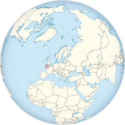 Jersey on the globe (Europe centered)