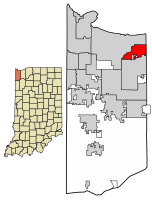 Location of Lake Station in Lake County, Indiana.